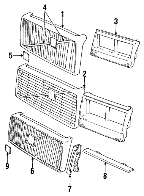 Grille for 1987 Volvo 244 #0
