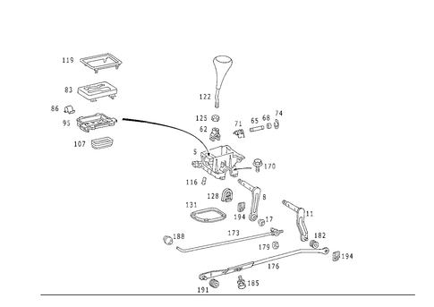 Floor Shift Used with Automatic Fourspeed Transmission for 1991 Mercedes-Benz 300 E #3
