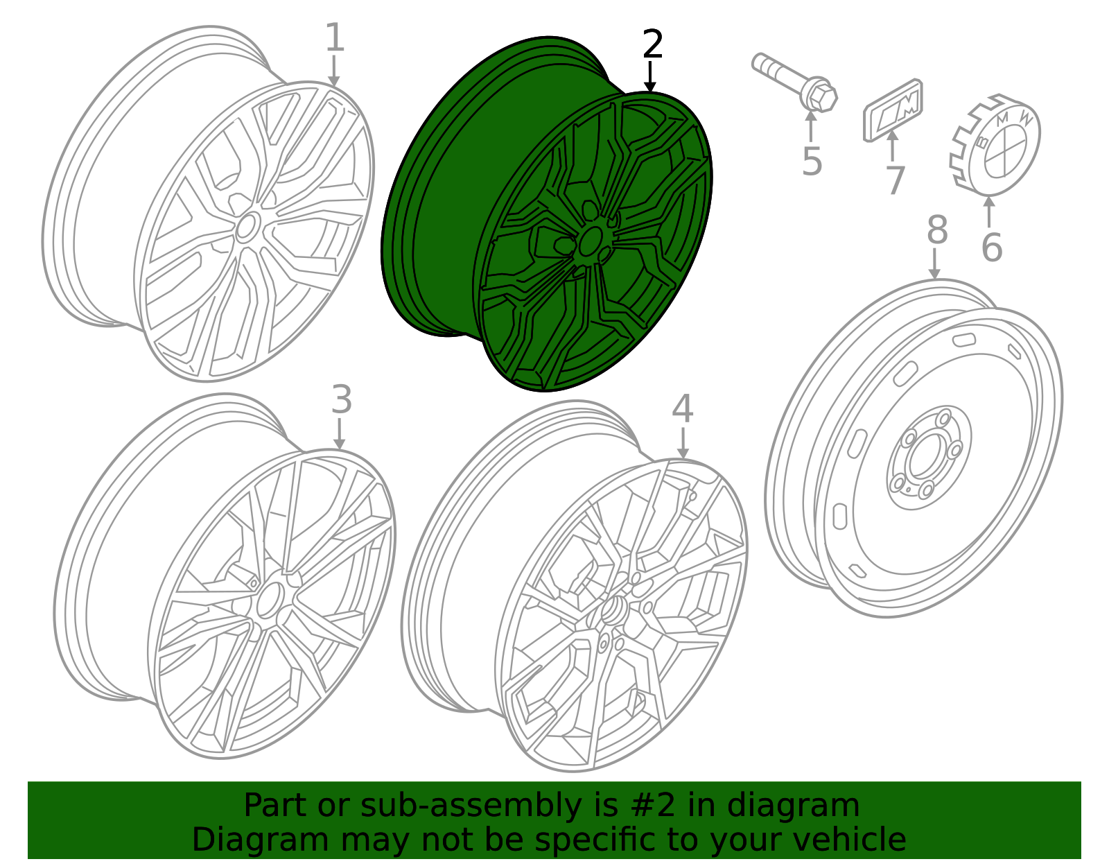 Genuine BMW 36-10-8-009-759 | F39 X2 Style 722M Wheel, Orbit Gray