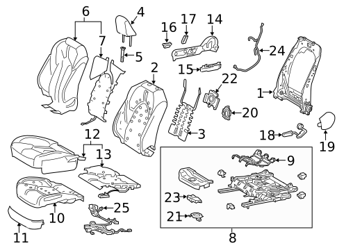 Passenger Seat Components for 2019 Toyota Avalon #0