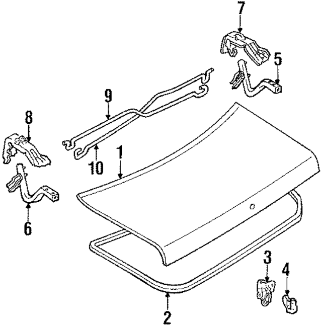 6440122902 - Body: Trunk Lid for Toyota Image