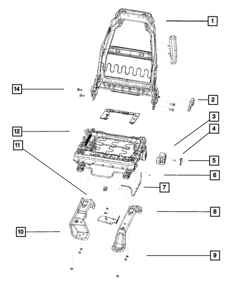 Front Seats - Adjusters, Recliners, Shields and Risers for 2017 Jeep Wrangler #0