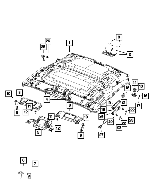 6KA88DX9AG - Interior Trim: Headliner, Export for Mopar Image image