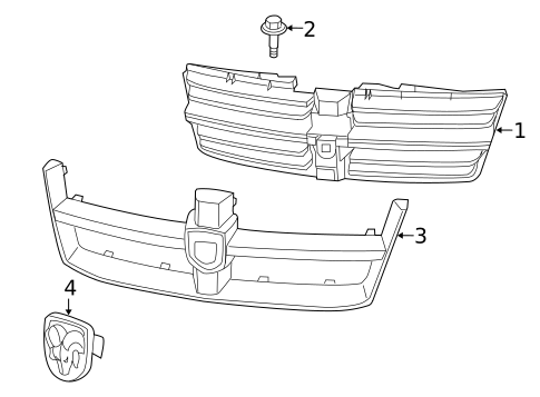 Grille & Components for 2009 Dodge Grand Caravan #0