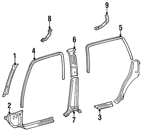 Interior Trim - Pillars for 1995 Toyota Land Cruiser #0