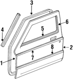 55235251 - Body: Door Shell for Jeep: Cherokee, Comanche Image