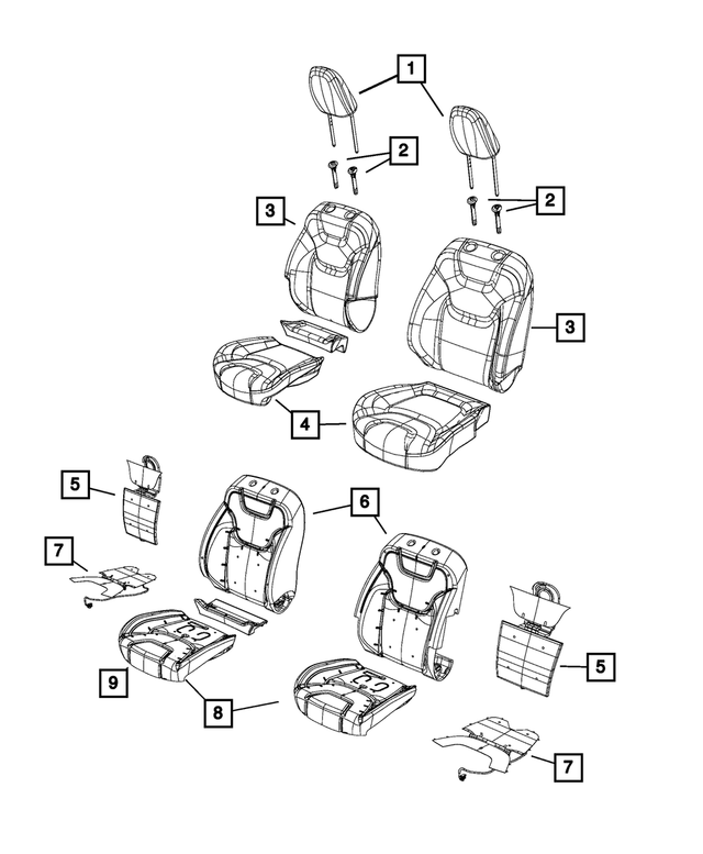 « 5SK72DX9AA – Interior Trim : Appui-tête Manchon, Verrouillage pour Mopar Image »