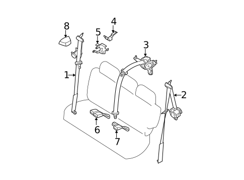 Rear Seat Belts for 2007 Nissan Quest #0