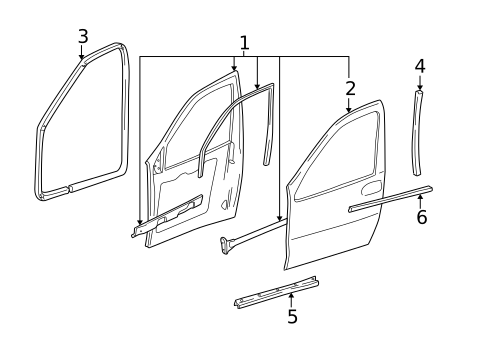Door & Components for 2004 Pontiac Montana #1