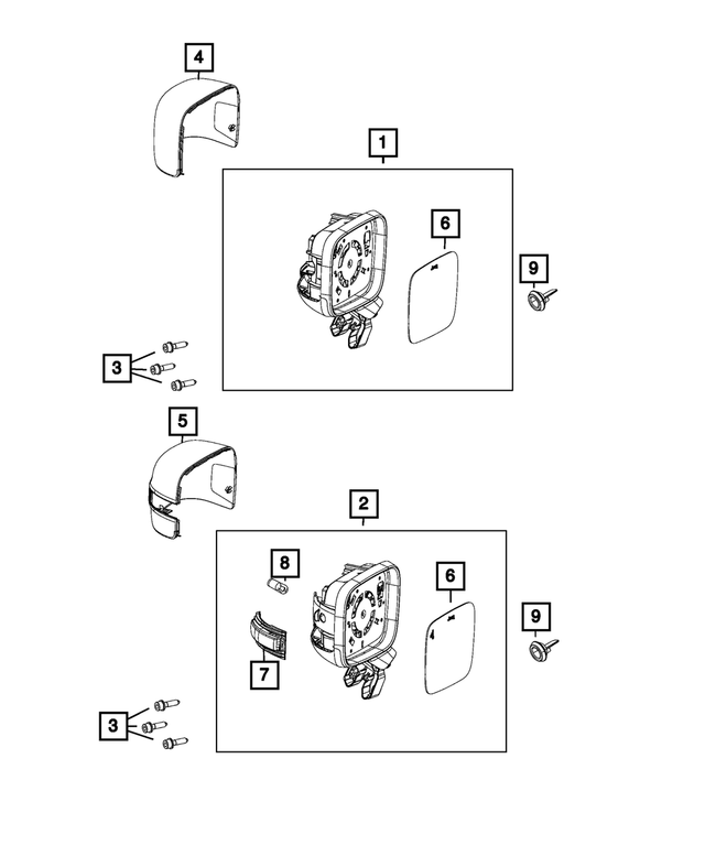 5VZ05TZZAA - Doors, Door Mirrors and Related Parts: Mirror Cap, Right for Mopar Image image