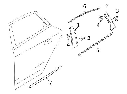 Exterior Trim - Rear Door for 2017 Audi A4 allroad #0