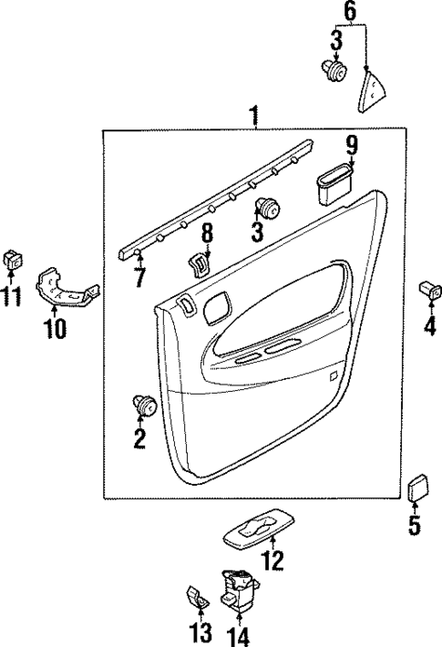 Interior Trim - Rear Door for 1997 Mazda Protege #0