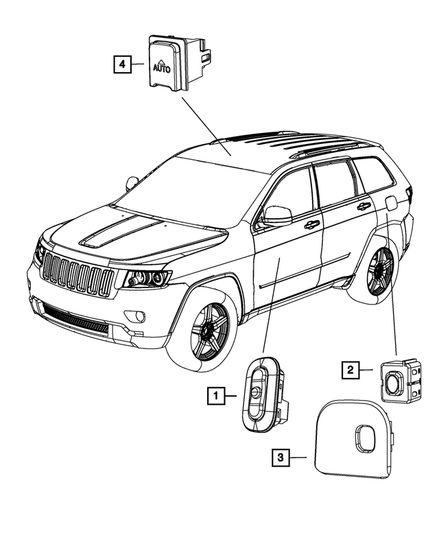 1TK09DX9AA - Electrical: Liftgate Switch Bezel for Mopar Image