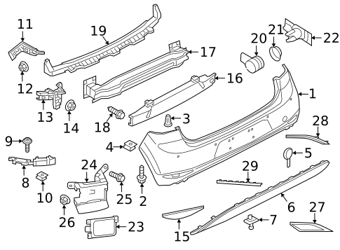 Bumper & Components - Rear for 2015 Volkswagen Golf #0