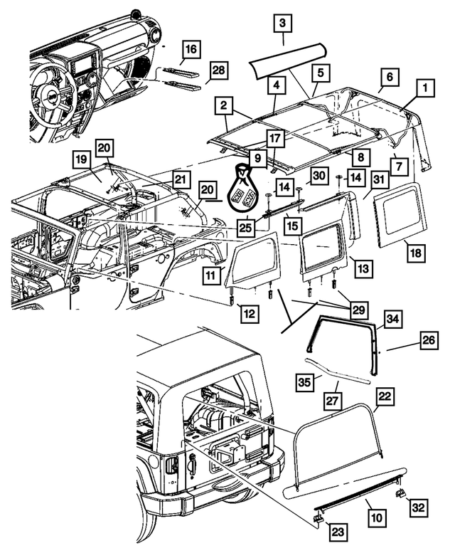 « 68003646AB – Body Sheet Metal Except Doors : Header Ki pour Mopar Image »