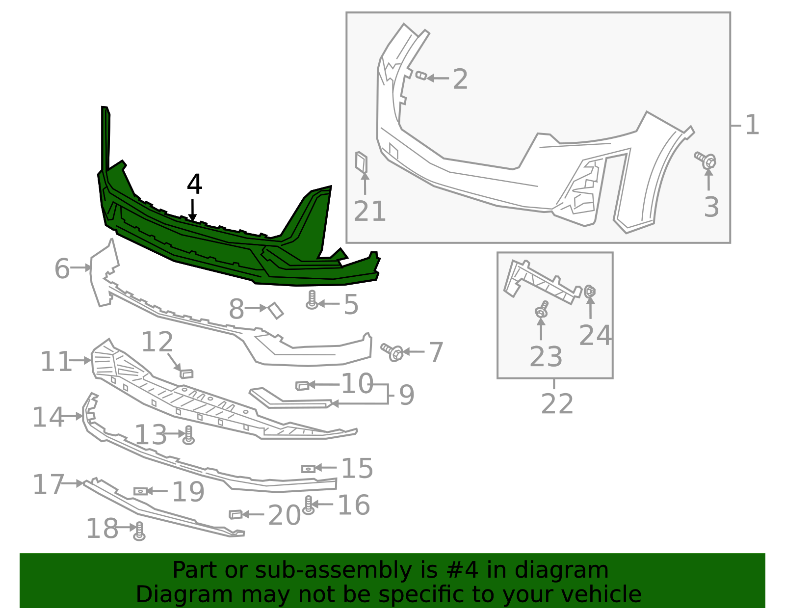 2020-2025 Cadillac XT6 Black Front Lower Bumper Cover 84663546 GM ...
