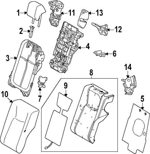 Rear Seat Components for 2025 Lexus RZ450e #1
