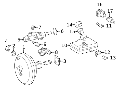 Master Cylinder - Components On Dash Panel for 2003 Dodge Sprinter 3500 #0