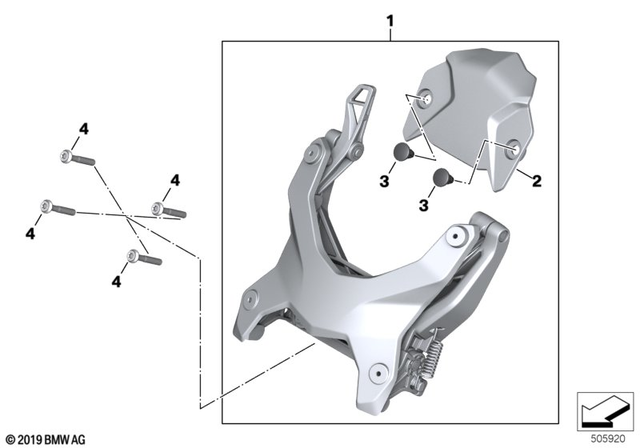 46638403954 - Frame and Mounting Parts: Windshield Adjustment -  for BMW-Motorrad Image image