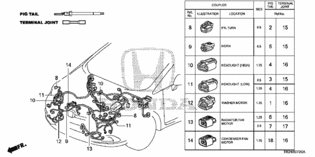 Electrical Connectors (FR.) (1) for 2013 Honda Civic #0