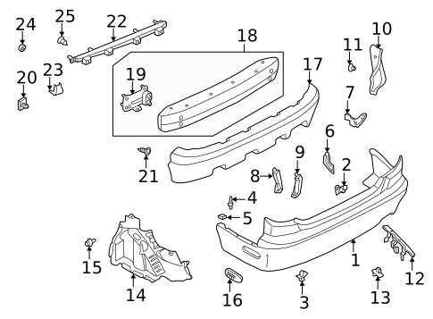 Bumper & Components - Rear for 1995 Mazda Millenia #0