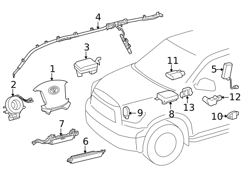 Air Bag Components for 2018 Toyota Sequoia #0