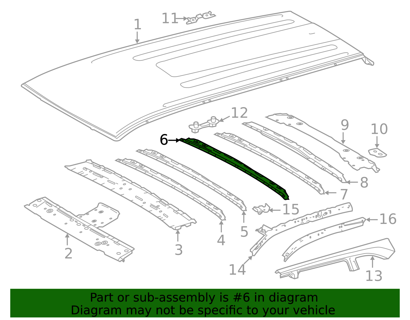 63177-0E010 - High-Quality Roof Bow for 2014-2019 Toyota Highlander ...