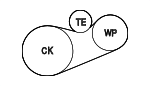 90916A2029 - Cooling System: Serpentine Belt for Toyota Image