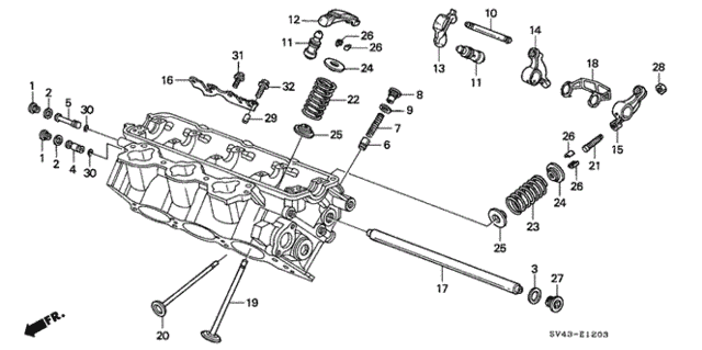 Valve - Rocker Arm (RR.) (V6) for 1995 Honda Accord #0