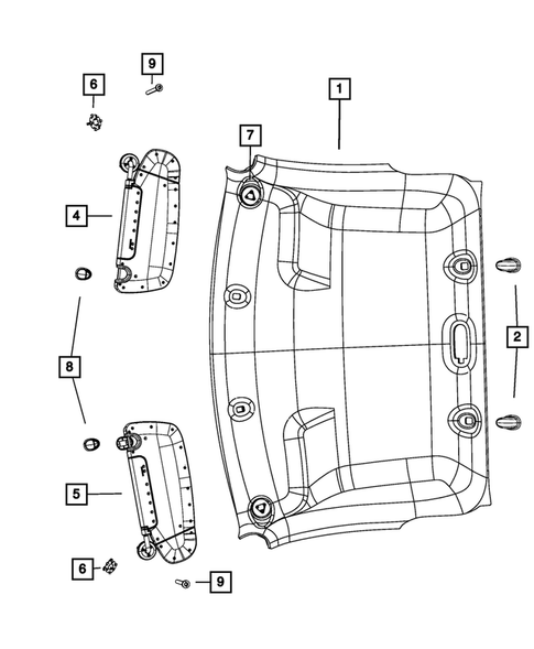 Headliners-Visors-Assist Straps for 2014 Ram 3500 #0