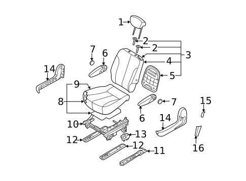 Rear Seat Components for 2008 Kia Sedona #0
