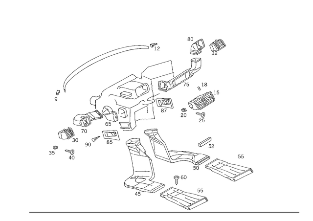 2028300554 - Heating and Ventilation: Nozzle for Mercedes-Benz: C220, C230, C280, C43 AMG Image image