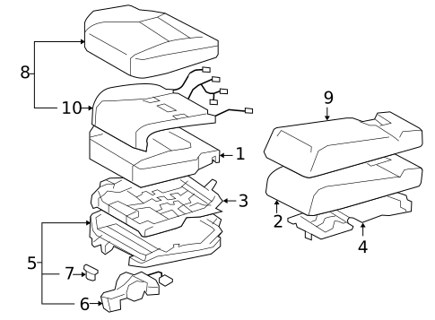 Rear Seat Components for 2010 Lexus LS600h #3