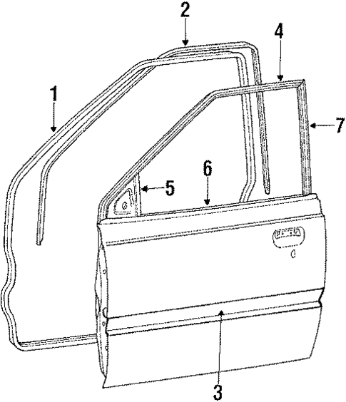 Door & Components for 1990 Dodge Colt #1