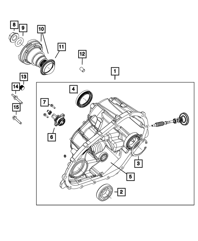 68545632AA - Transfer Case and Power Transfer Unit: Rear Case Half for Mopar Image