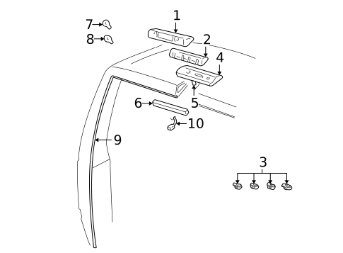 High Mount Lamps for 1996 Chevrolet K1500 Pickup #0