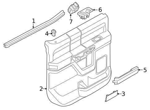 Interior Trim - Rear Door for 2018 Ford F-150 #1