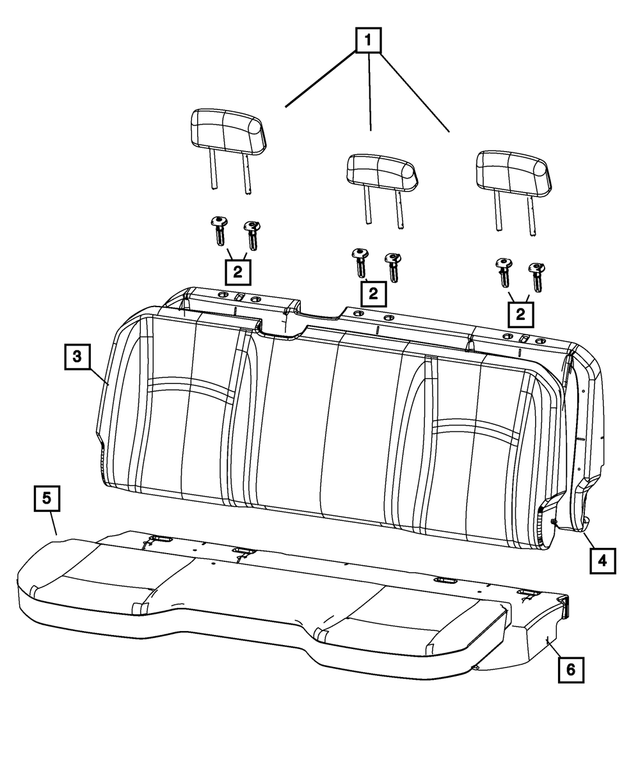 5NA77DX9AA - Interior Trim: Rear Headrest, Center for Mopar Image