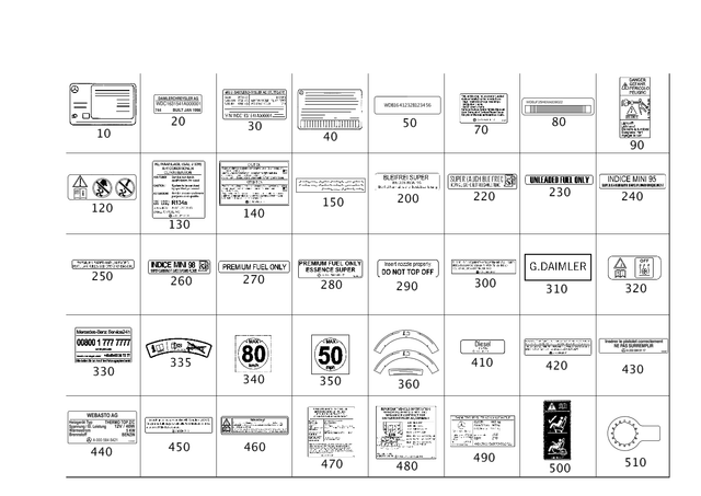 78170920 - Tools and Accessories: Identification Plate for Mercedes-Benz: 180A, 180b, 220a, 250, 300S, A220, AMG GT, AMG GT 43, AMG GT 53, AMG GT 63, AMG GT 63 S, AMG GT Black Series, AMG GT C, AMG GT R, AMG GT S, B Electric Drive, B250e, C250, C300, C350, C350e, C400, C43 AMG, C450 AMG, C63 AMG, C63 AMG S, CL550, CL600, CL63 AMG, CL65 AMG, CLA250, CLA35 AMG, CLA45 AMG, CLA45 AMG S, CLS400, CLS450, CLS53 AMG, CLS550, CLS63 AMG, CLS63 AMG S, E250, E300, E350, E400, E43 AMG, E450, E53 AMG, E550, E63 AMG, E63 AMG S, GL320, GL350, GL450, GL550, GL63 AMG, GLA250, GLA35 AMG, GLA45 AMG, GLB250, GLB35 AMG, GLC300, GLC43 AMG, GLC63 AMG, GLC63 AMG S, GLE300d, GLE350, GLE400, GLE43 AMG, GLE450, GLE450 AMG, GLE53 AMG, GLE550e, GLE580, GLE63 AMG, GLE63 AMG S, GLK250, GLK350, GLS350d, GLS450, GLS550, GLS580, GLS63 AMG, Maybach GLS600, Maybach S550, Maybach S560, Maybach S600, Maybach S650, ML250, ML350, ML400, ML550, ML63 AMG, R320, R350, R500, S350, S400, S450, S500, S550, S550e, S560, S600, S63 AMG, S65 AMG, SL400, SL450, SL550, SL63 AMG, SL65 AMG, SLC300, SLC43 AMG, SLK250, SLK300, SLK350, SLK55 AMG, SLS AMG Image image
