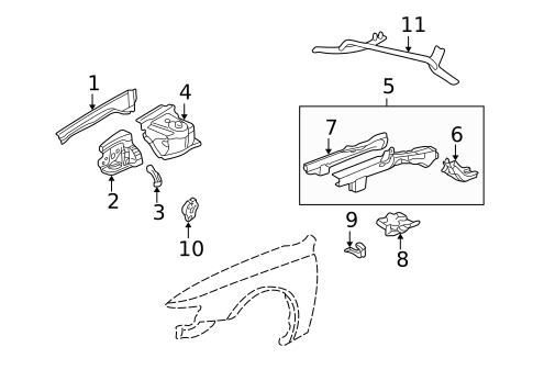 Structural Components & Rails for 2003 Acura CL #0