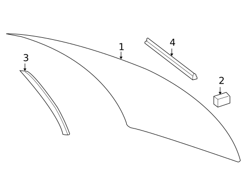 GLASS & HARDWARE - BACK for 2014 Mercedes-Benz C63 AMG #0