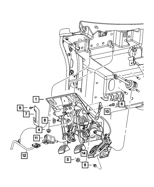 5290890AA - Fuel: Brake, Clutch, And Accelerator Pedal for Mopar Image image