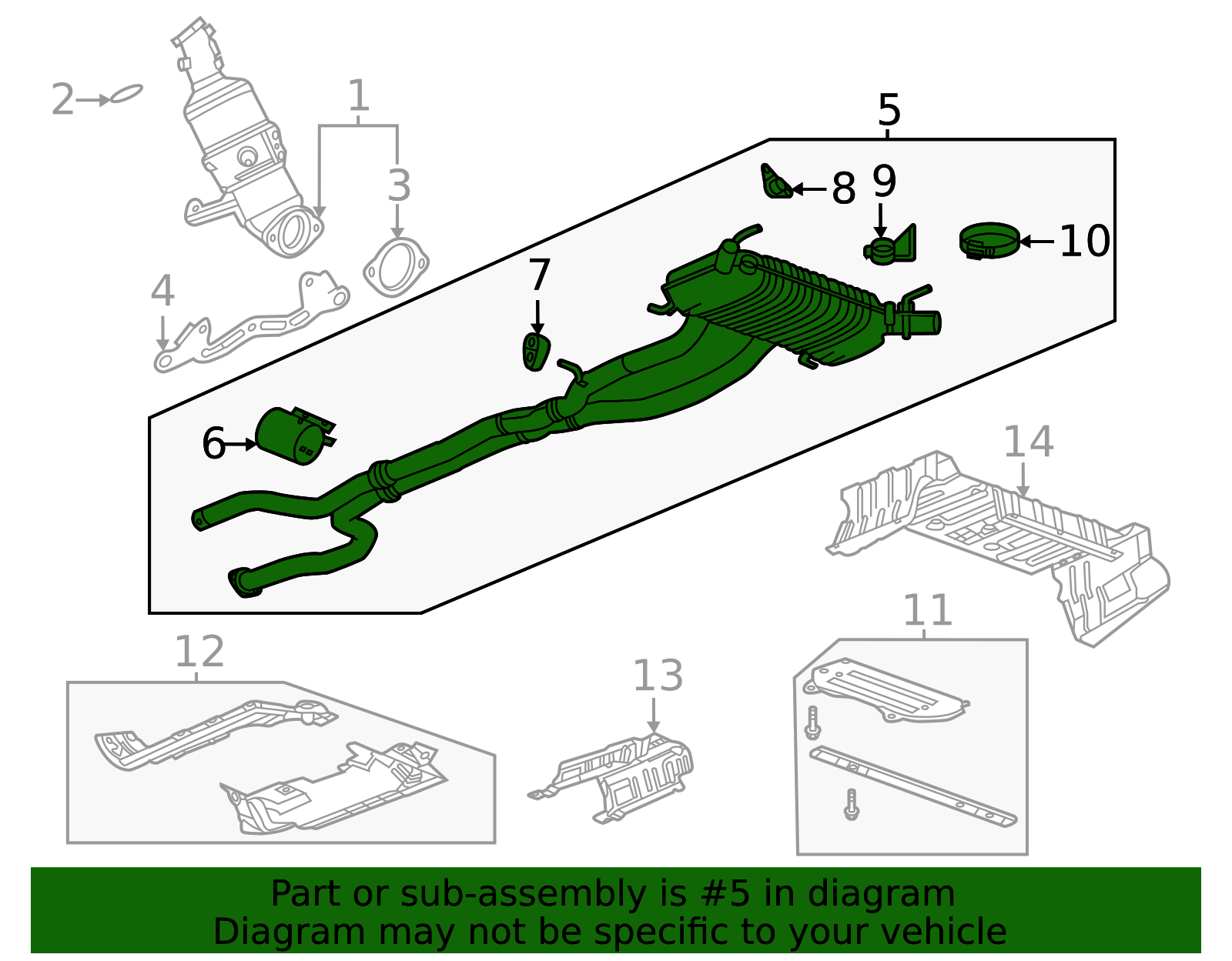 2020-2026 Cadillac CT5 Muffler & Pipe Assembly 86825342 GM ...