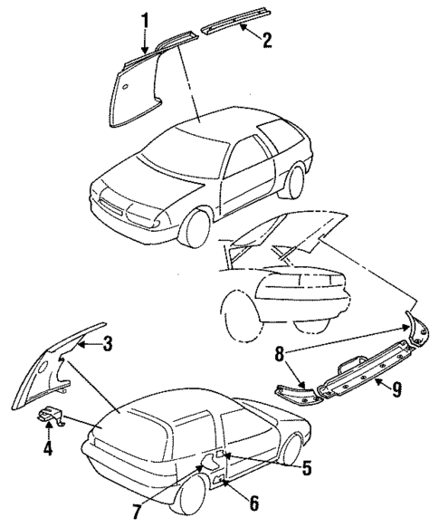 Interior Trim - Quarter Panels for 1991 Isuzu Impulse #0