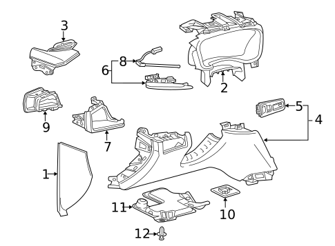 Instrument Panel Components for 2022 Cadillac XT5 #1