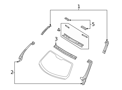 Windshield Header & Components for 2007 Chrysler PT Cruiser #0