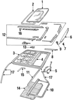 F8OZ54500A18AA - Body: Sunroof Glass for Lincoln: Continental Image