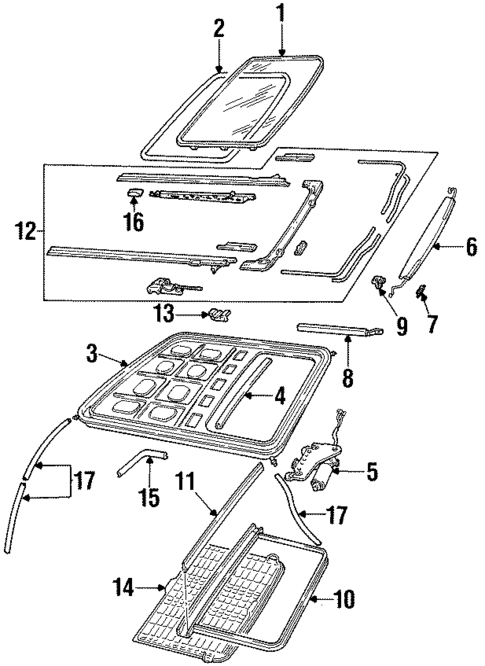 Sunroof for 1996 Lincoln Continental #0