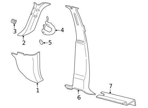 Interior Trim - Pillars for 2001 Ford Expedition #0