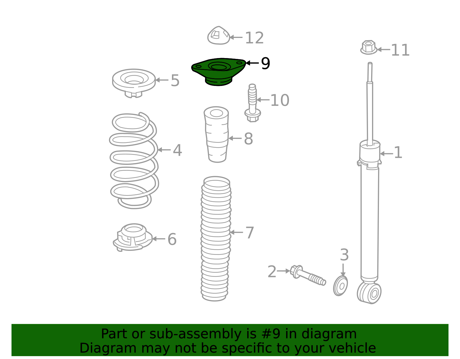 OEM 2018-2025 Honda Shock Mount 52670-TVA-A02 | Honda Automotive Parts